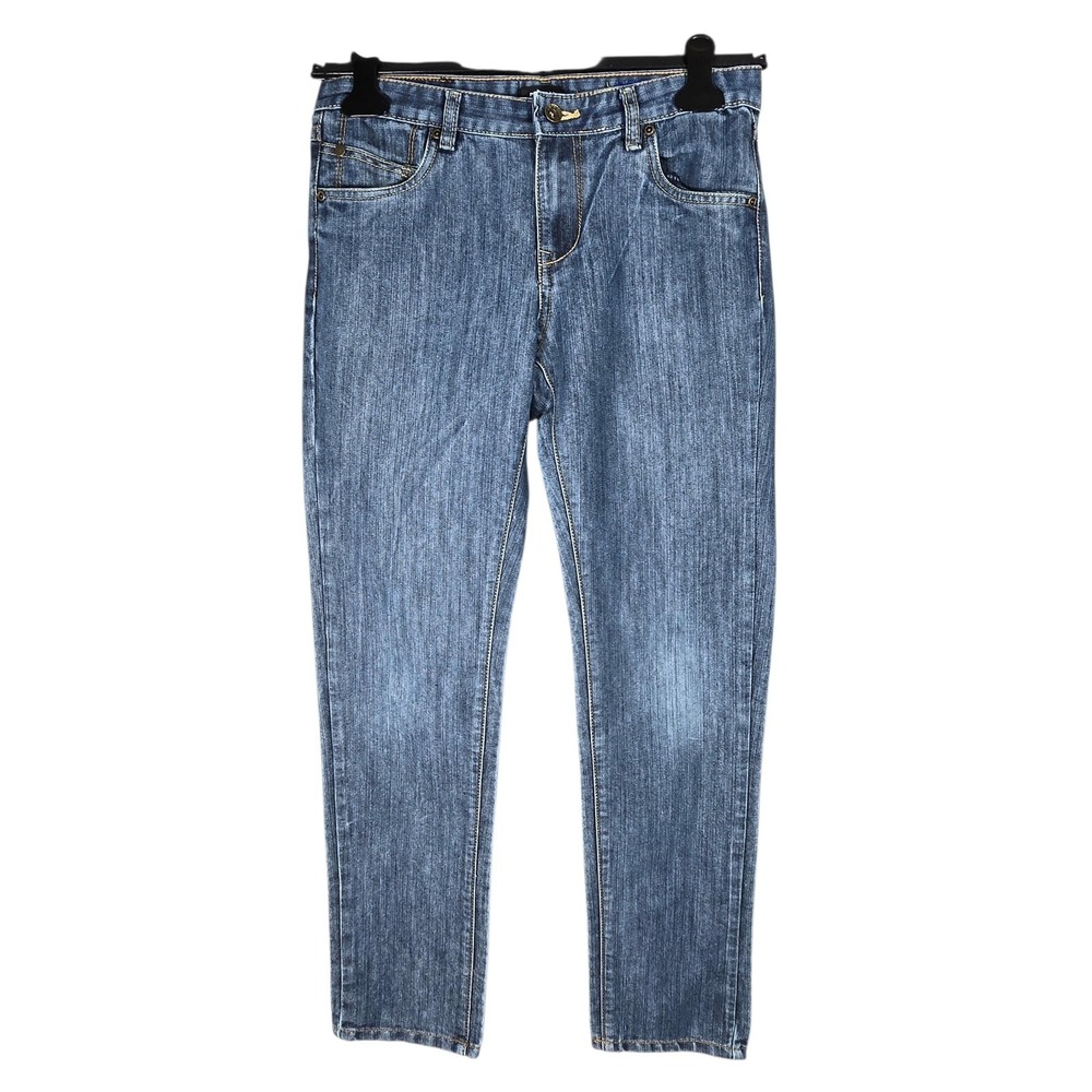 DKNY Mott Straight Jeans Womens 16 Blue Medium Wash Mid Rise Stretch Denim